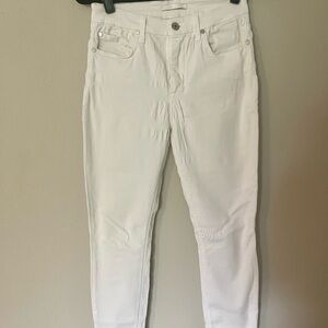 7 For All Mankind Women's Cream Skinny Jeans